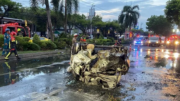 Nigerian Man Dies in Fiery Bangkok Car Crash, 14th Foreigner Road Death in 2024