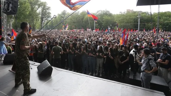 Armenian Opposition Leader Archbishop Bagrat Galstanyan Rallies Supporters in Yerevan