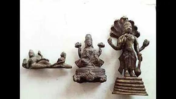 Ancient Bronze Statues of Vishnu and Lakshmi Unearthed in Tamil Nadu