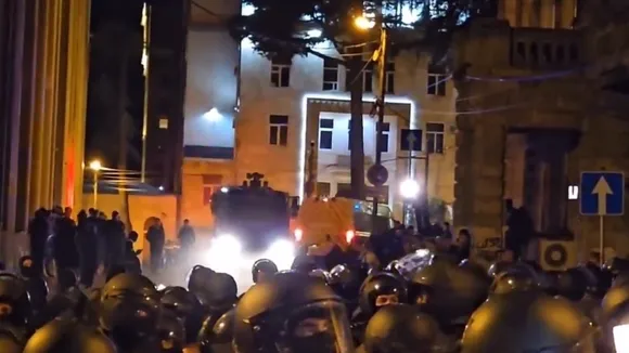 Violent Clashes Erupt Between Riot Police and Protesters in Tbilisi, Georgia