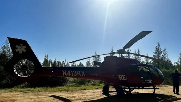 Helicopter Rescue Crew Responds to Multi-Vehicle Crash on Highway