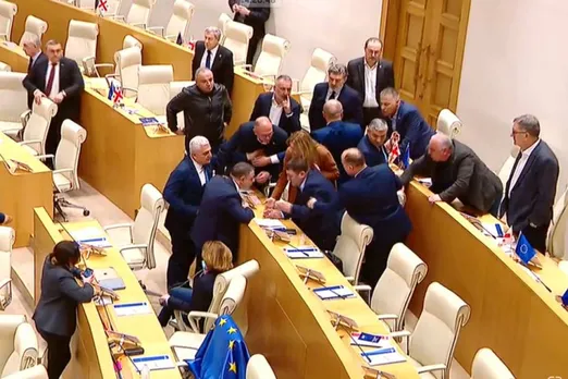 Political Tensions Escalate as Georgian Parliament Brawl Precedes "Foreign Agent" Bill Vote