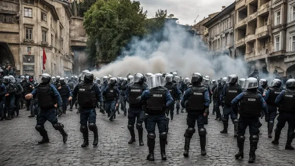 Violent Clashes Erupt Between Riot Police and Protesters in Tbilisi, Georgia
