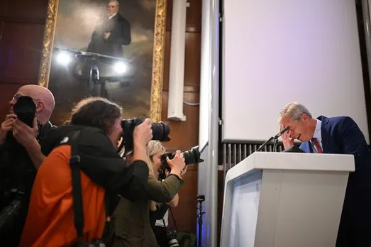 Nigel Farage Faces Hecklers During Victory Press Conference After Reform Party's Gains