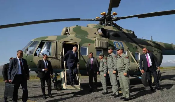 Armenian PM's Helicopter Makes Unscheduled Landing at Vanadzor Stadium due to Unfavorable Weather