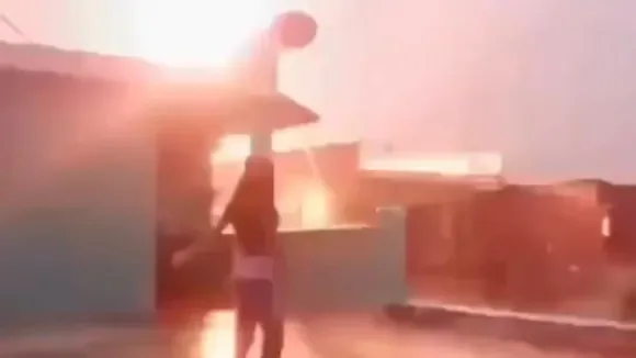 Girl Dancing In Rain Narrowly Escapes Lightning Strike in Bihar