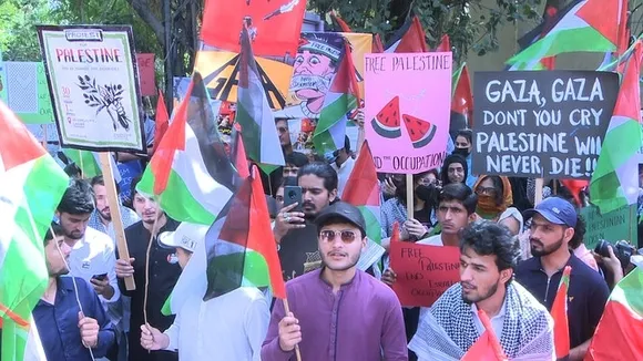 Students hold pro-Palestine protest at University in Pakistan