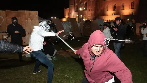 Violent Clash at UCLA Pro-Palestinian Encampment Prompts Class Cancellations, Criticism of Slow Police Response