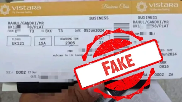 Rahul Gandhi's Alleged Vistara Flight Booking to Bangkok is Proven False