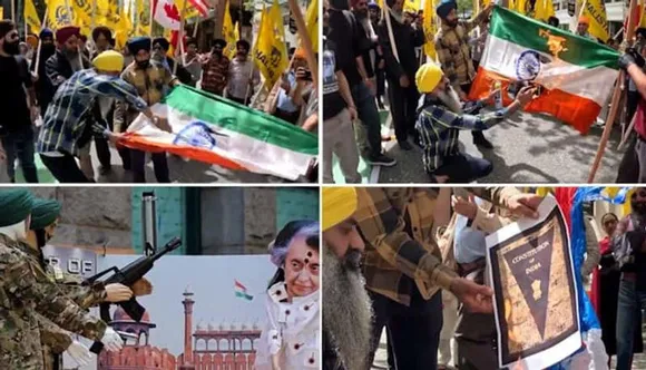 Pro-Khalistan Canadians Celebrate Indira Gandhi Assassination; Brandish Swords, Burn Indian Flag in Vancouver