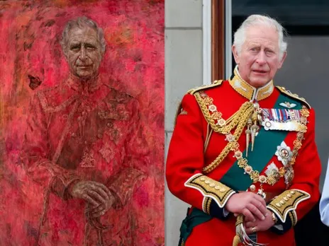 King Charles Unveils 'Blood Red' Portrait, Critics Question If it Represents 'All the Blood on His Hands'