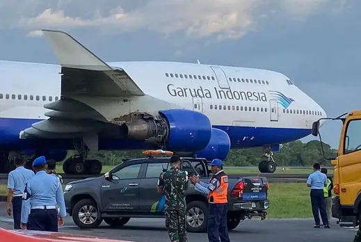 Engine Fire Forces Garuda Indonesia Boeing 747 to Abort Takeoff, Make Emergency Landing