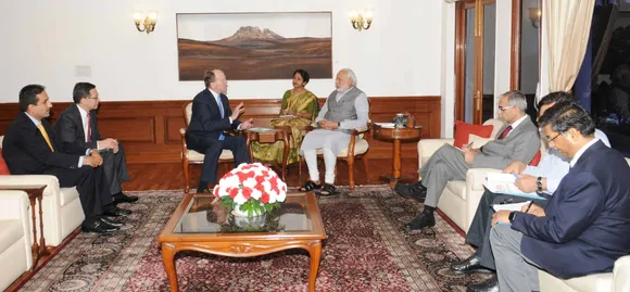 John Chambers meets Prime Minister of India today