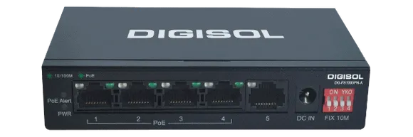 DIGISOL launches 5 Port Fast Ethernet Unmanaged Switch for PoE and PoE Plus compliant devices