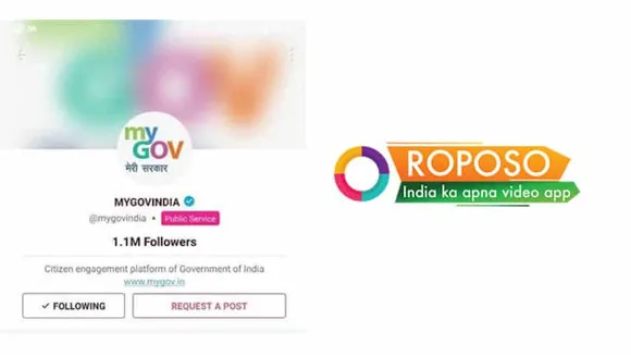 MyGov joins Roposo in support of Hon'ble PM Narendra Modi's #AatmaNirbharBharatAbhiyaan Campaign