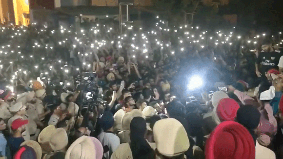 Protests continued on Sunday night at Chandigarh University