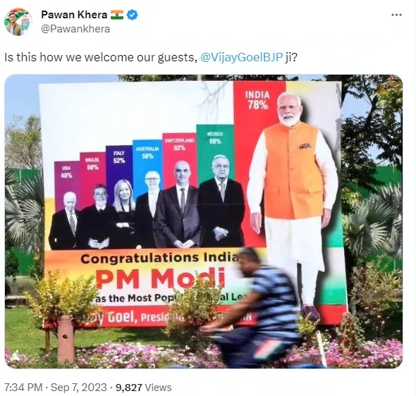 PM Modi poster shared by Pawan Khera