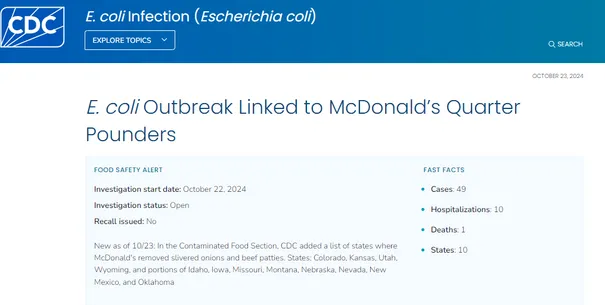 E Coli Outbreak