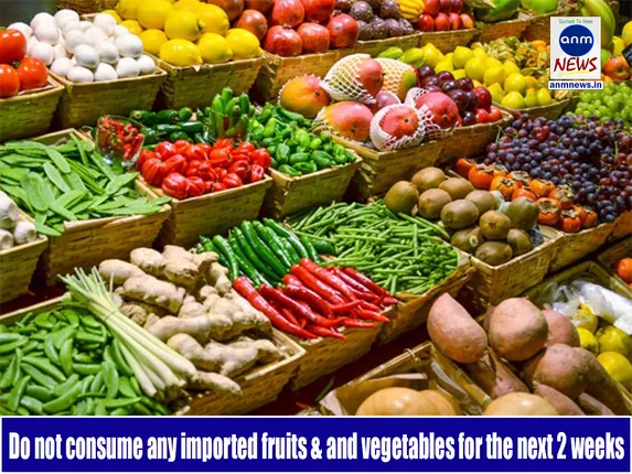 Imported fruits and vegetables on sale