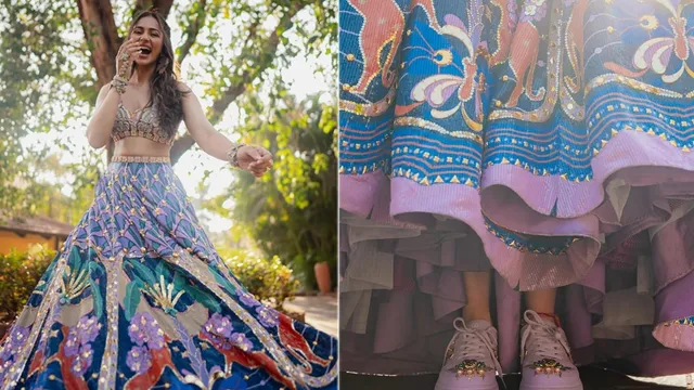 Red Lehenga + White Sneakers = Quirkiness personified! (Confession - We  love it!) | Indian wedding photography poses, Bride photoshoot, Indian  wedding photography