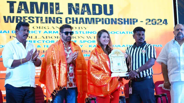 Parveen Dabas Honored at Tamil Nadu Armwrestling Championship 2024