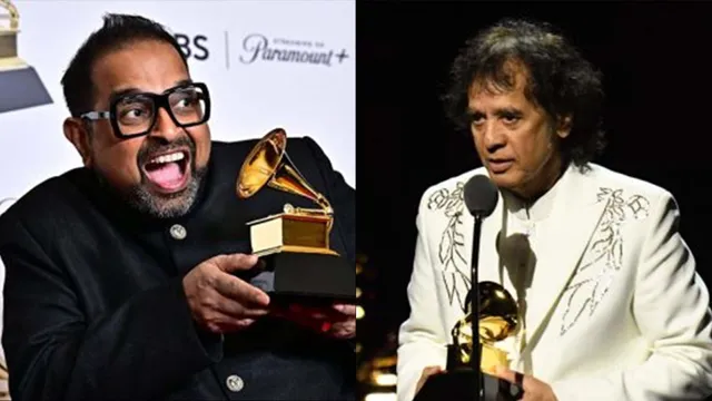 History-Makers Shankar Mahadevan & Zakir Hussain at 66th Grammy Awards
