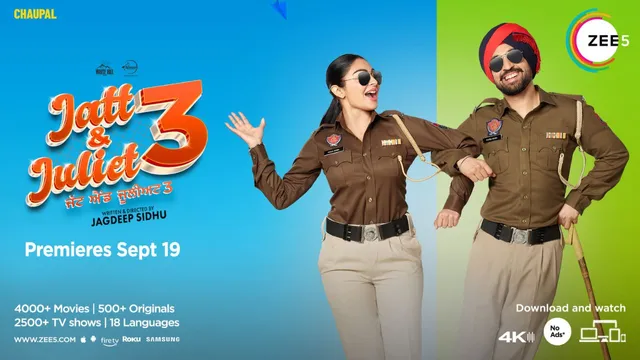 'Jatt and Juliet 3' with Diljit & Neeru Streams on ZEE5 Sept 19