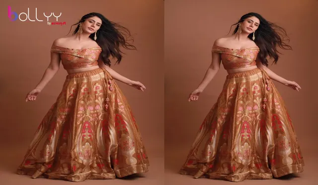 Warina Hussain Shells Out Some Major Fashion Goals In A Caramel-Coloured Lehenga Worth Rs. 1 Lakh 75 K!!