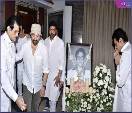 Arman Kohli with Sunny Deol at the Prayer Meet of Raj Kumar Kohli