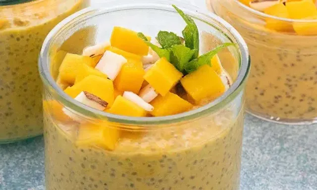 Creamy Mango Chia Pudding Recipe: Try this easy peasy sweet treat prepared with the goodness of mangoes, coconut milk and protein-rich chia seeds