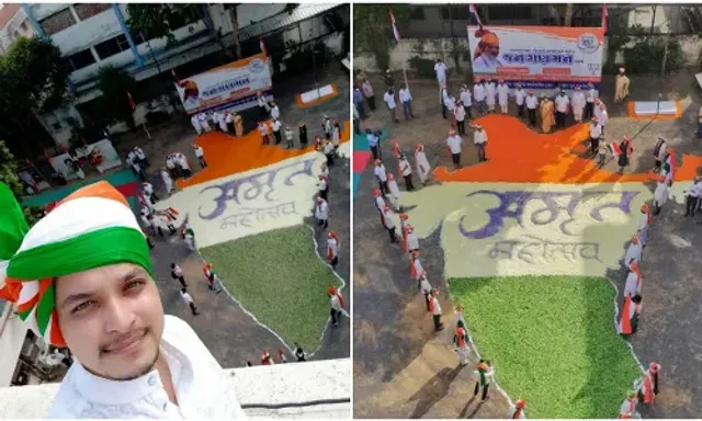 Vadodara artist created map of India with flowers to celebrate 75th Independence Day