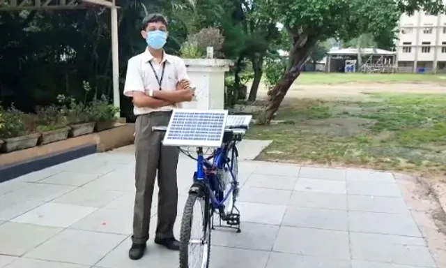 Vadodara school student turned a scrap cycle into solar powered one in just one month