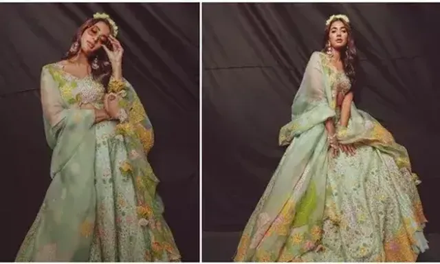 Pooja Hegde lives her Disney princess moment in floral pastel lehenga at Lakme Fashion Week