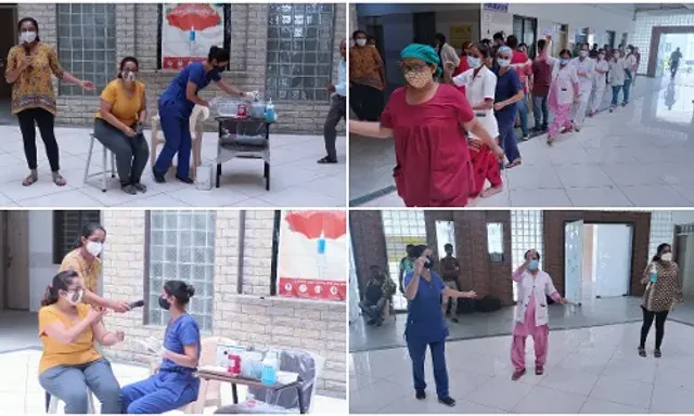 100 crore vaccination celebration at SSG hospital in Vadodara