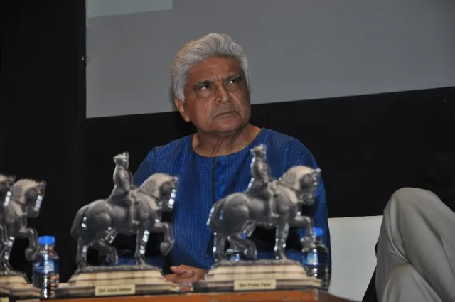 Javed Akhtar and Praful Patel in Vadodara