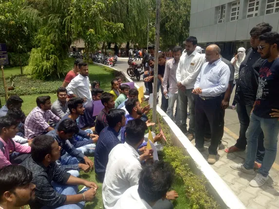 NSUI protest against rise in development fees