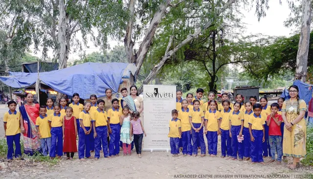 Young children of Ashadeep centre learn about human responsibility and superstitious beliefs in Story telling session of SaMvitti