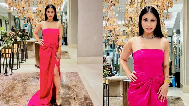 Tanisha Mukherjee looks like a diva in pink gown