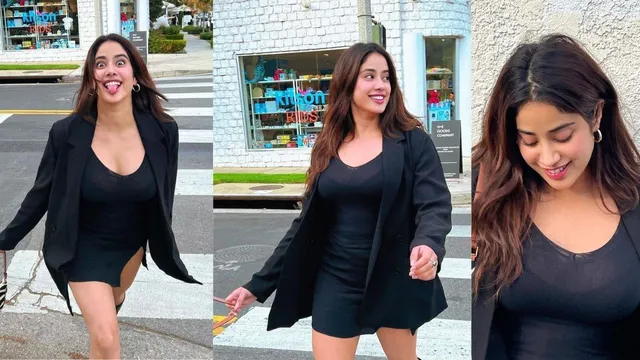 लॉस एंजिल्स की सड़कों पर ब्लैक ड्रेस पहने हॉट अंदाज़ में नज़र आई जान्हवी कपूर, शेयर की फोटोज