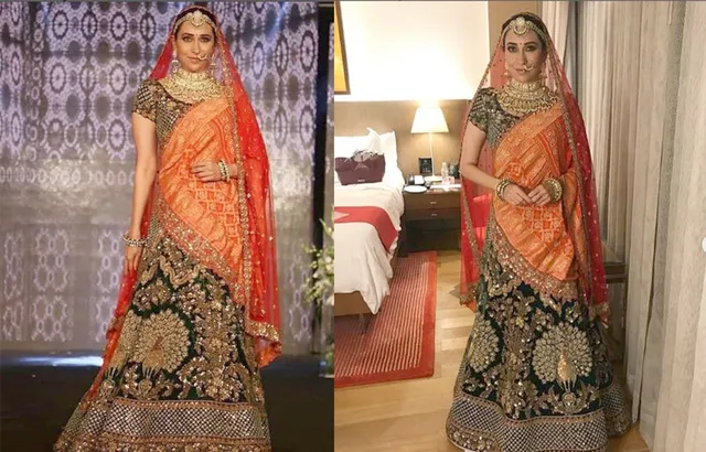 फैशन शो में करिश्मा कपूर ने बिखेरे अपने हुस्न के जलवे, दिखा राजस्थानी दुल्हन का लुक