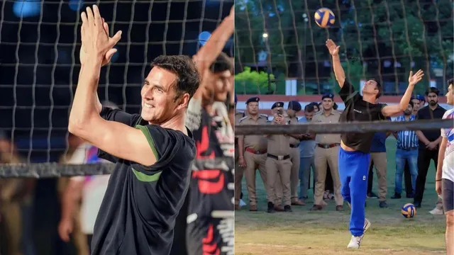 akshay_kumar_reached_uttarakhand_played_volleyball_match_with_police_team