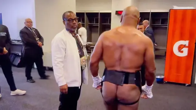 Mike Tyson's 'kick-ass' wardrobe malfunction goes viral