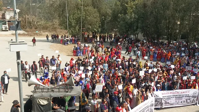Nagas in Manipur hold rally against border fencing and scrapping of FMR