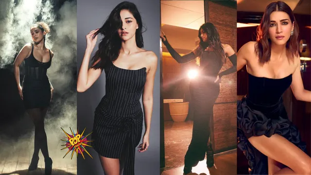 Recent Date Night Vibes from Bollywood Divas in Unique Sizzling Black Dresses From Sanya Malhotra Ananya Panday tara sutaria rashmika mandanna kriti sanon.png