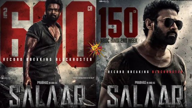 Salaar Strikes Gold Crosses 600 Crore Mark Worldwide, Dominates Second Week with Hindi Box Office at 150 Crore.png