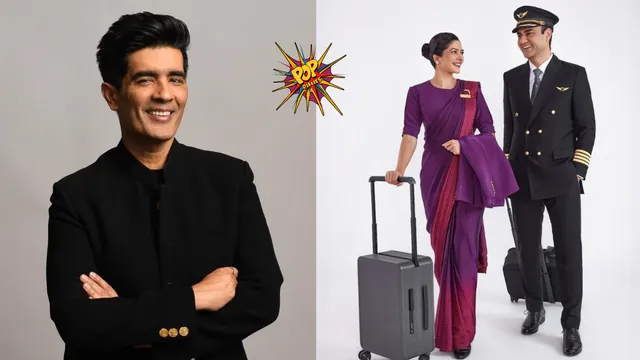 Air India Elevates Style In Manish Malhotras Designed Modern Saree Pantsuits for Cabin Cockpit Crew.png