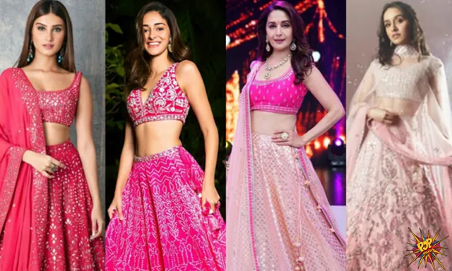 Are you Ready to step into Pink Environment?Tara Sutaria, Ananya Panday, Madhuri Dixit and Shraddha Kapoor are Here to Fascinate hearts with their Pretty looks in the Pink Lehengas