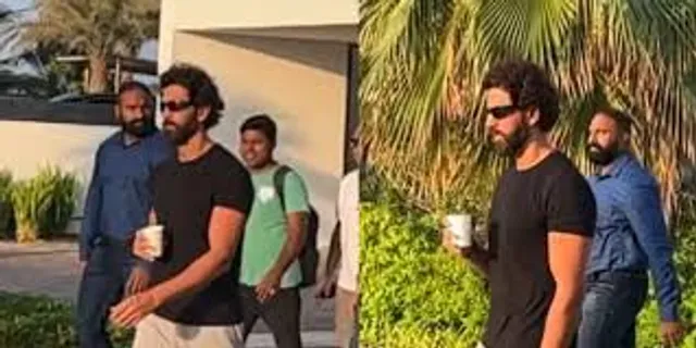 Hrithik Roshan makes a heroic entry on the set of Vikram Vedha!