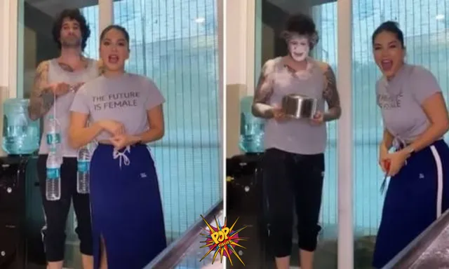 Sunny Leone plays a prank with her Husband Daniel,Sarcastically Keeps saying "He's very strong."