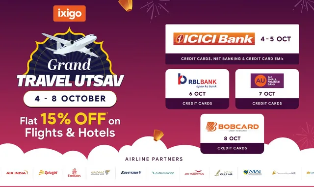 ixigo Offers 15 Off on Flights Hotels During Utsav Sale